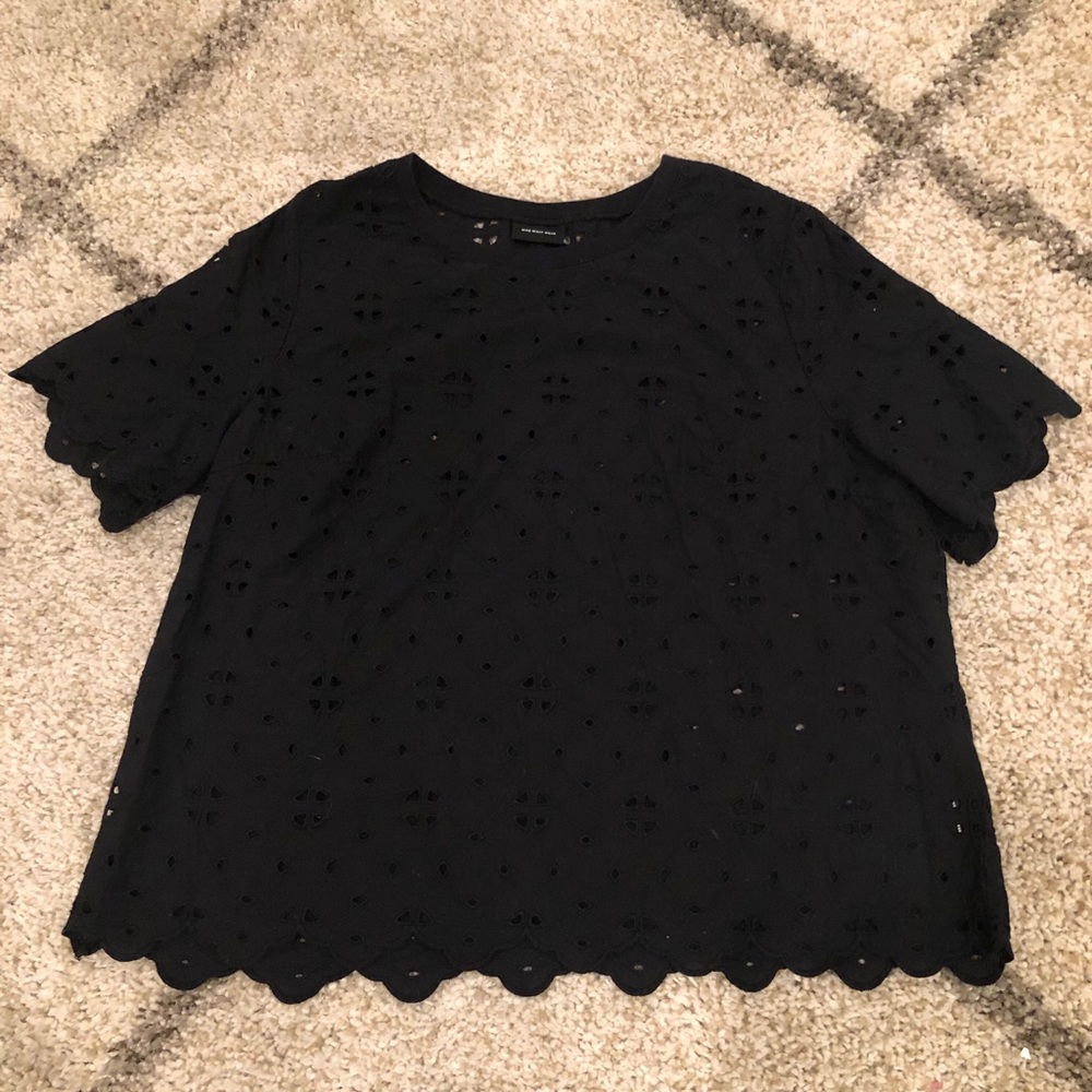 Black eyelet top